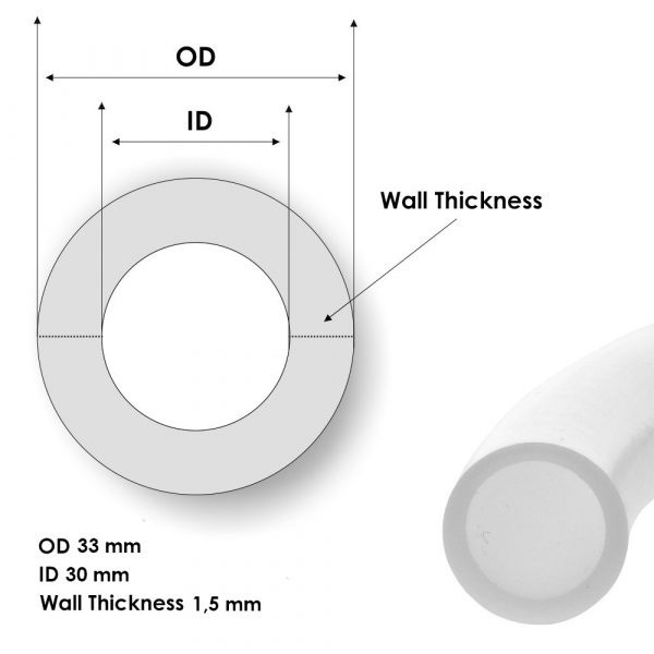 PTFE tube 30 mm x 33 mm